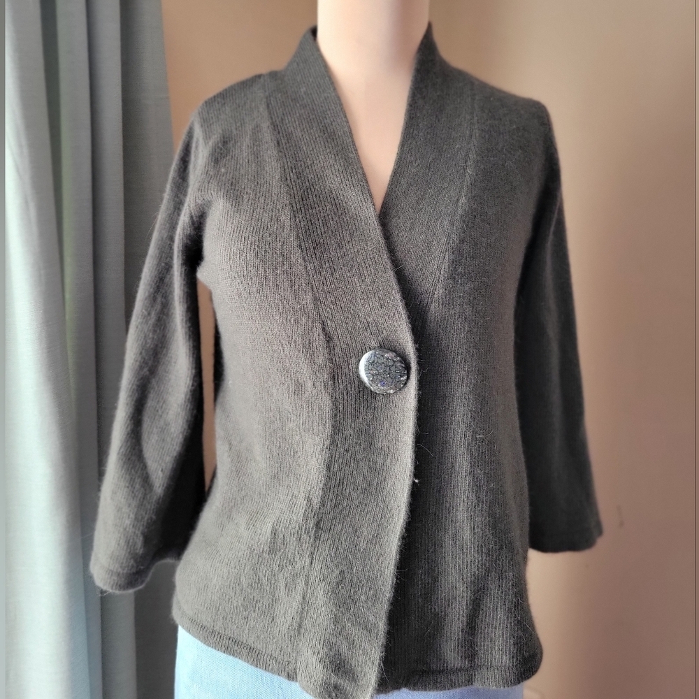 Carole Little Olive Green Single Button Cardigan Women's Size Small - Picture 2 of 10